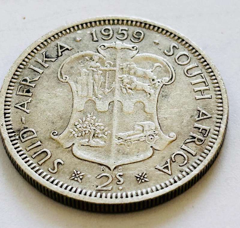 1959 2 SHILLING SILVER COIN LOWER MINTAGE