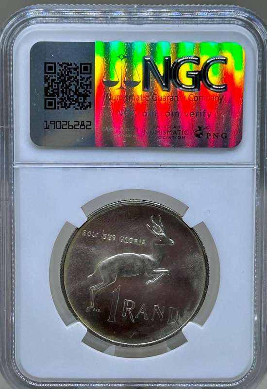 1968 ENGLISH LEGEND ONE RAND NGC GRADED MS 63 UNCIRCULATED