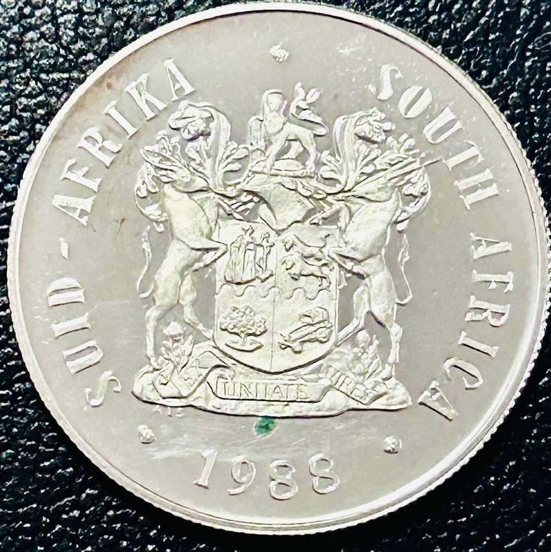 1988 R1 SILVER PROOF DIAS COMMEMORATIVE COIN IN SA MINT BOX