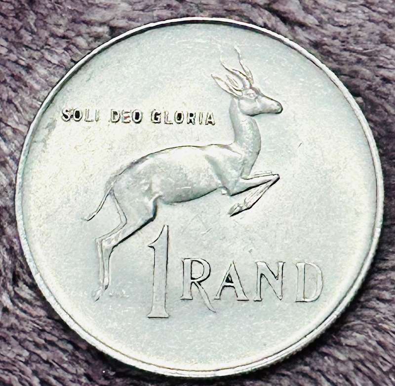 1966 R1 SILVER AFRIKAANS LEGEND LOW MINTAGE 10 000