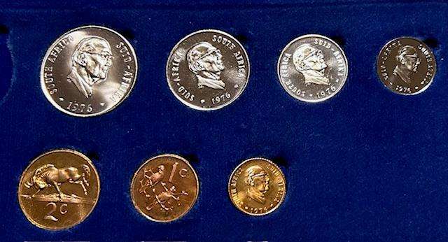 1976 SA Brilliant Partial Proof Set spotless coins no One Rand