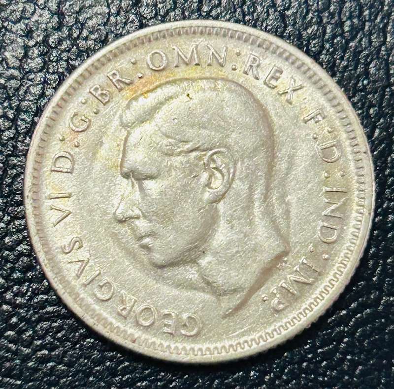 AUSTRALIA SILVER 1 SHILLING 1944 STERLING SILVER