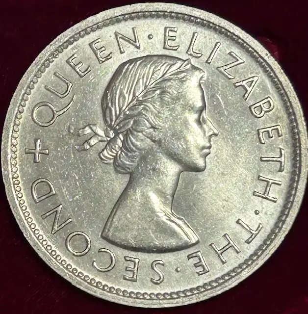 SOUTHERN RHODESIA 1953 SILVER 1 CROWN IN CAPSULE