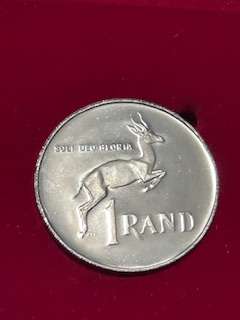 1987 R1 (S.A.) ONE RAND SILVER PROOF COIN (DUBBLE PROOF SET COIN)