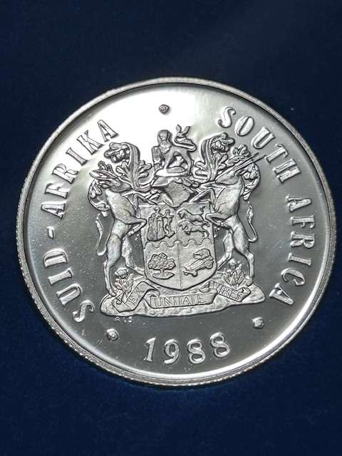 1988 SOUTH AFRICA PROOF SILVER R1 - GROOT TREK COMMEMORATIVE COIN