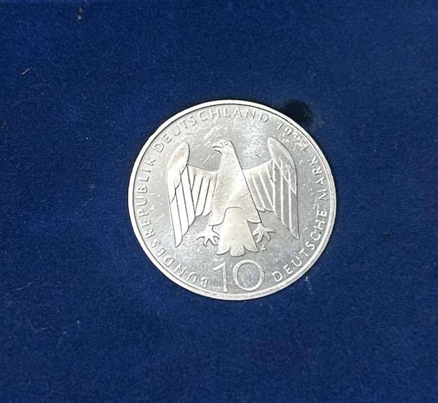 1994 SILVER 10 DEUTSCHE MARK PROOF (STUTTGART Non-circulating coin) low mintage