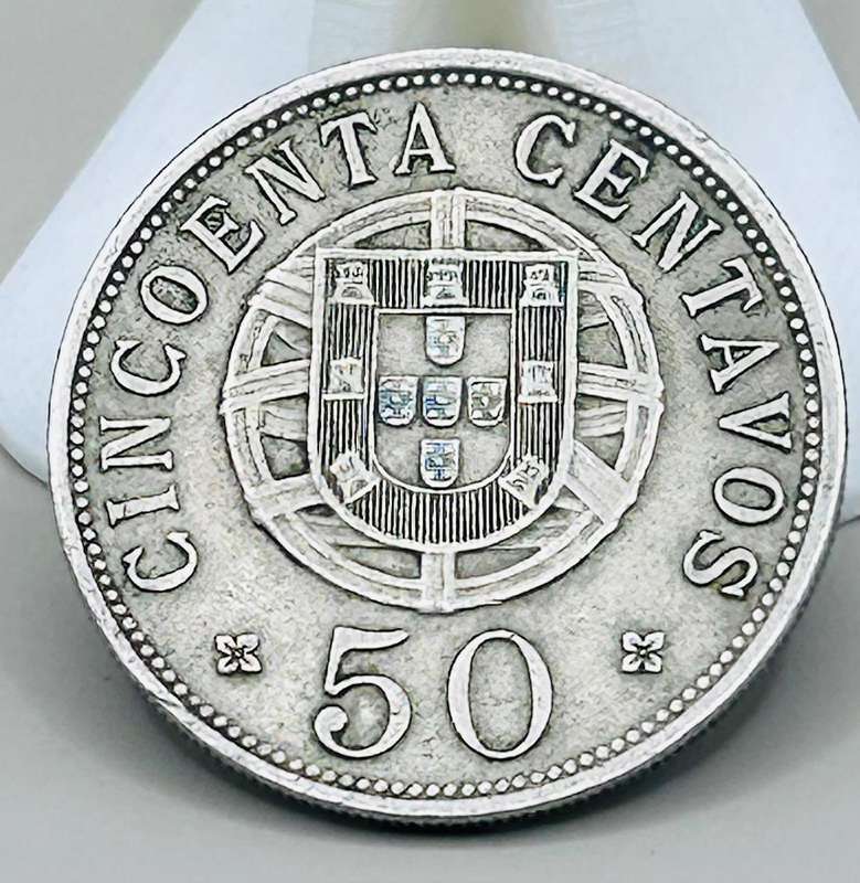 1927 ANGOLA 50 CENTAVOS SCARES AND COLLECTABLE