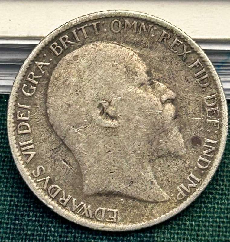 1906 BRITISH 6 PENCE RARE COIN (2,68 gram - 92.5 silver)