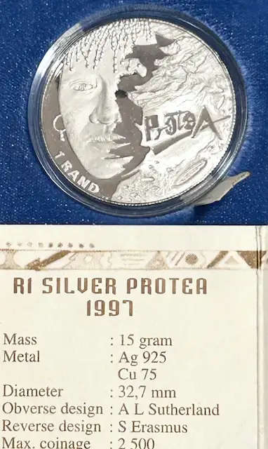 SA SILVER R1 PROOF 1997 WOMEN OF SOUTH AFRICA LOW MINTAGE 2 329 ULTRA CAMEO SPOTLESS COIN