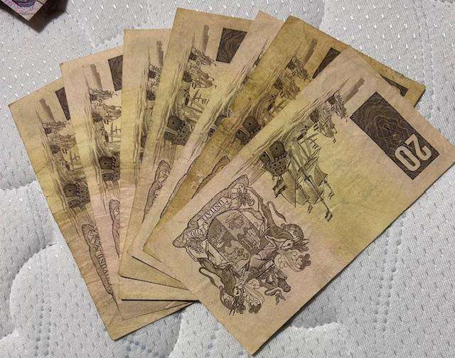 7 X Gerhard de Kock Twenty Rand notes