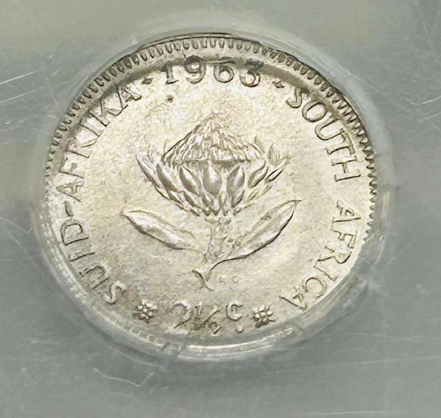 1963 Two and a half sent SANGS graded MS 63