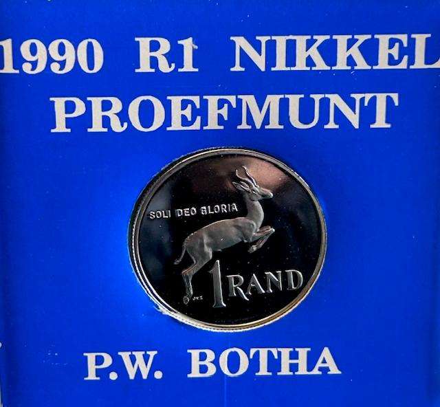 1990 Nickel Proof R1 PW Botha - Low Mintage 15000