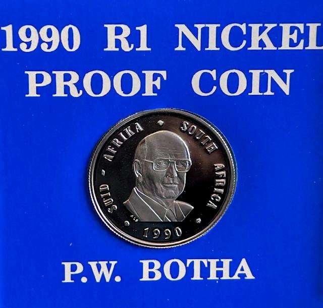 1990 Nickel Proof R1 PW Botha - Low Mintage 15000