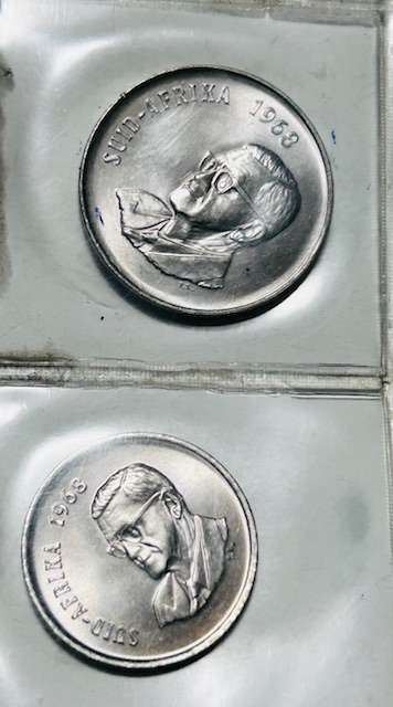 1968 English + Afrikaans South Africa (UNC) Mint Packs Set ( No Silver R1) **Mintage ONLY 20,000