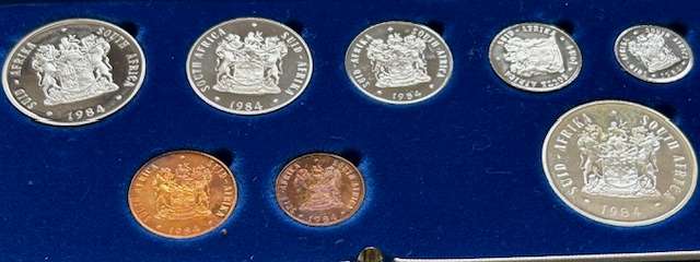 1984 South African Proof Double One Rand Set