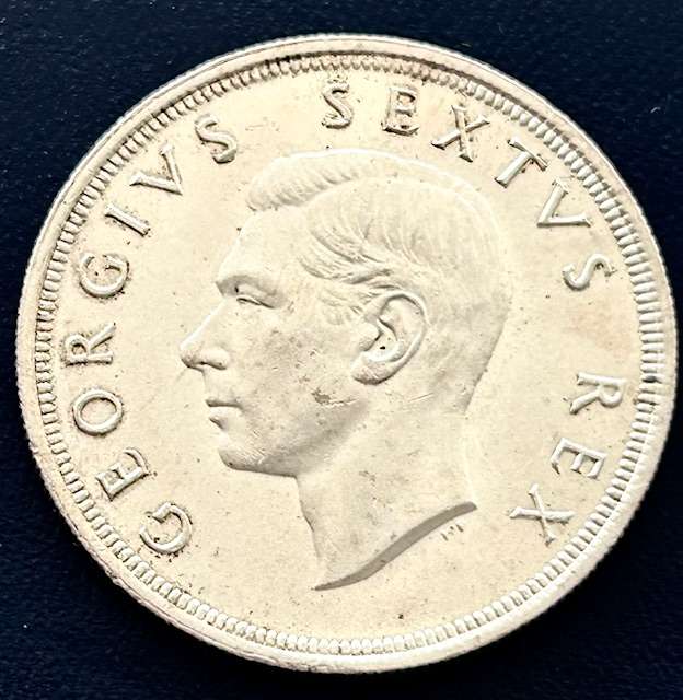 1950 SA Union 5 Shilling 80% Silver Full Detail Beautifull Coin