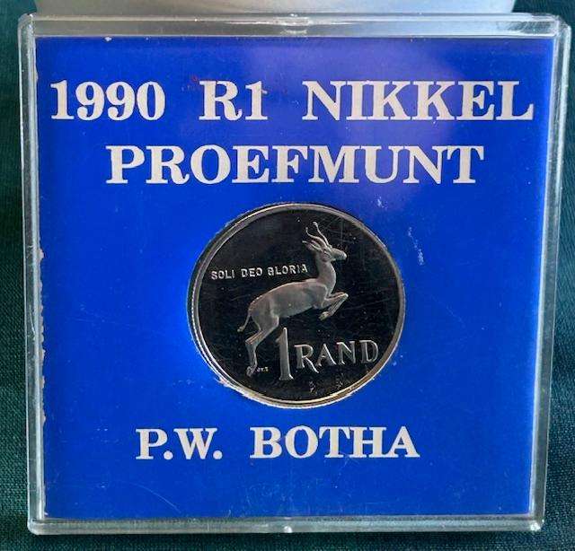 1990 Nickel Proof R1 PW Botha - Low Mintage 15000