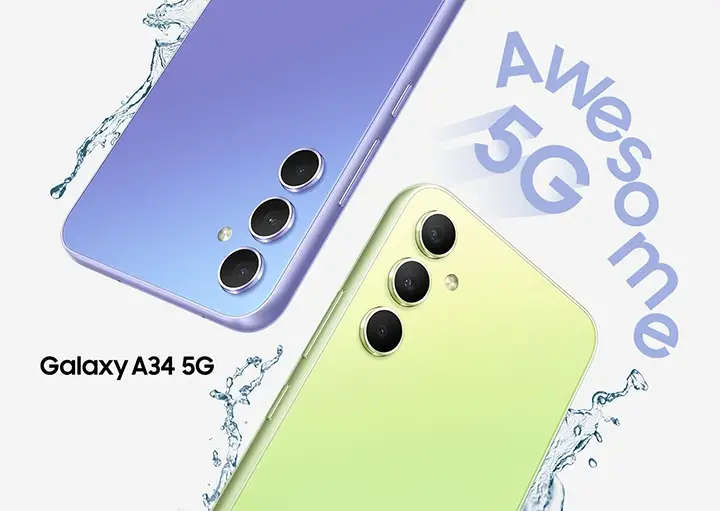 SMARTPHONE SAMSUNG A34 5G, 128G/6G,25W FAST CHARGING, IN-DISPLAY FINGERPRINT, TRIPLE 48MP CAMER