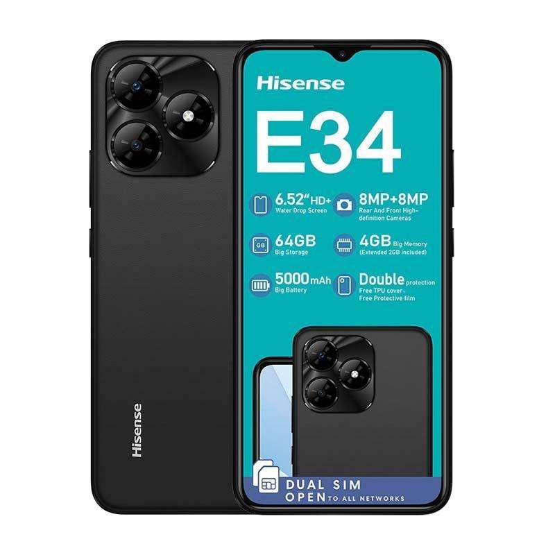 SMARTPHONE HISENSE E34|| 64/4G, DUAL SIM, DUAL CLEAR CAMERA, BIG SCREEN,HUGE BATTERY