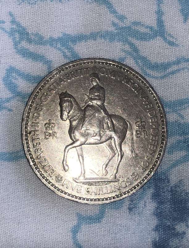 1953 Coronation Crown - Queen Elizabeth II - Five Shillings