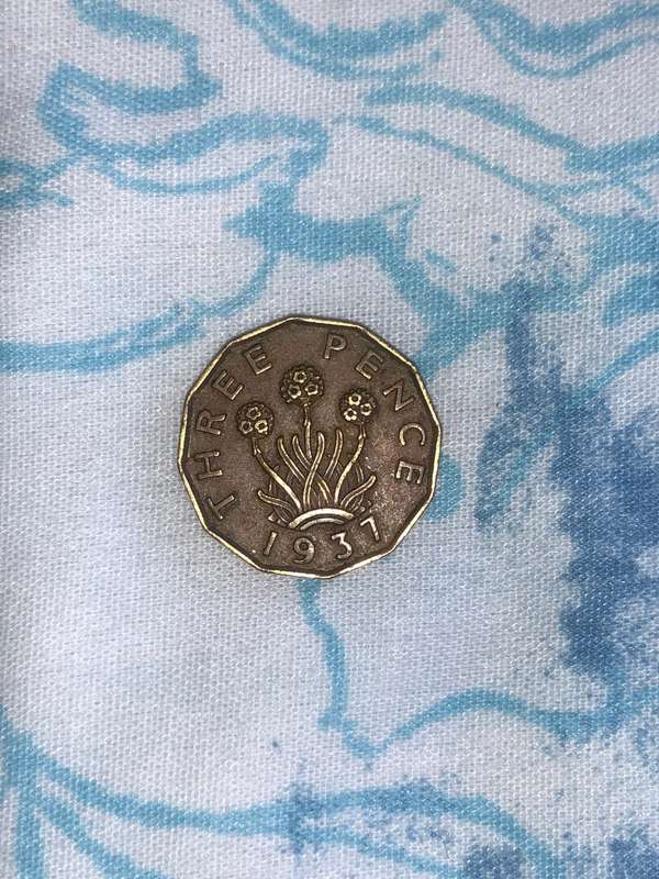 1937 British Threepence Coin - King George VI - First Year Issue