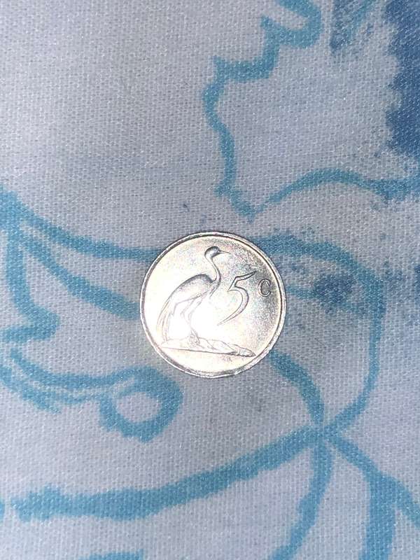 1985 South African 5 Cent Silver Proof Coin - Rare Mintage