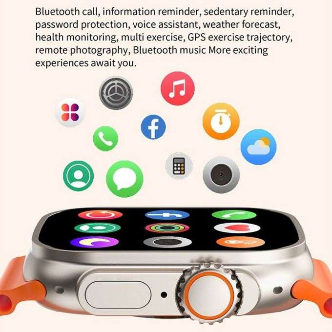 i20 Ultra Max Suit 10 in 1 Bluetooth Calling Smartwatch+Earpods-Amoled,Multiple Sports Modes etc