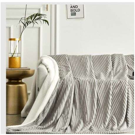 Luxurious Sherpa Fleece Blanket Grey