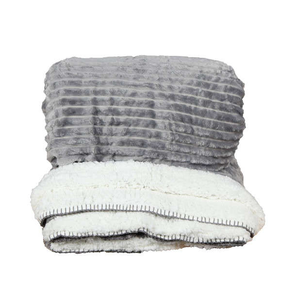 Luxurious Sherpa Fleece Blanket Grey