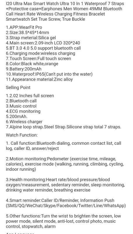 i20 Ultra Max Suit 10 in 1 Bluetooth Calling Smartwatch+Earpods-Amoled,Multiple Sports Modes etc