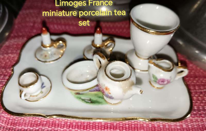 Limoges France Vintage Miniature Porcelain Tea Set