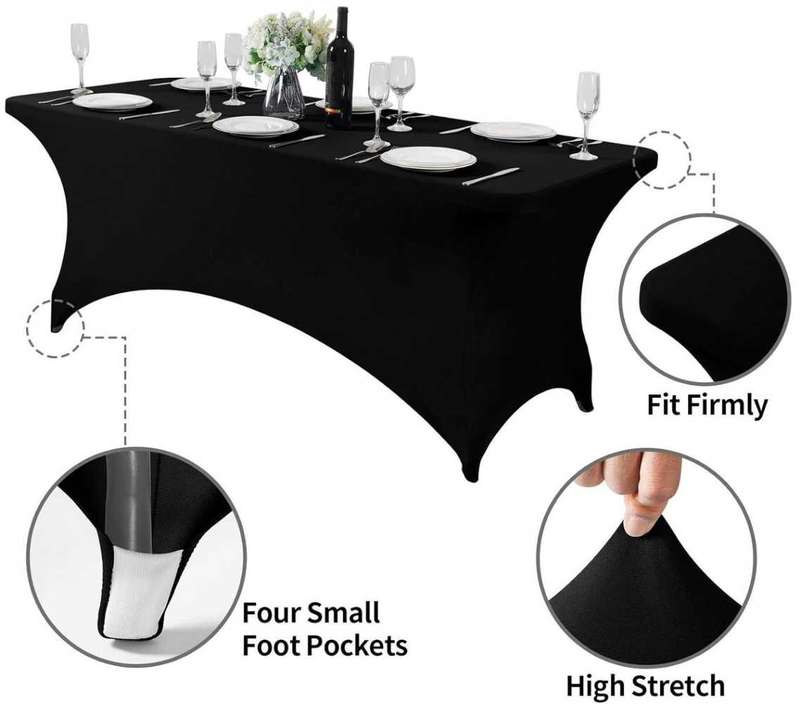 Stretch Trestle Tablecloth - Black