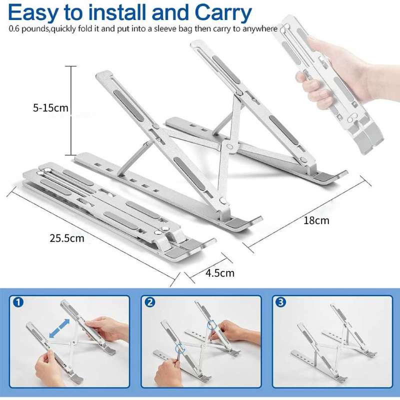 Hurriaj Aluminum Laptop Stand Adjustable Tablet Holder  Notebook
