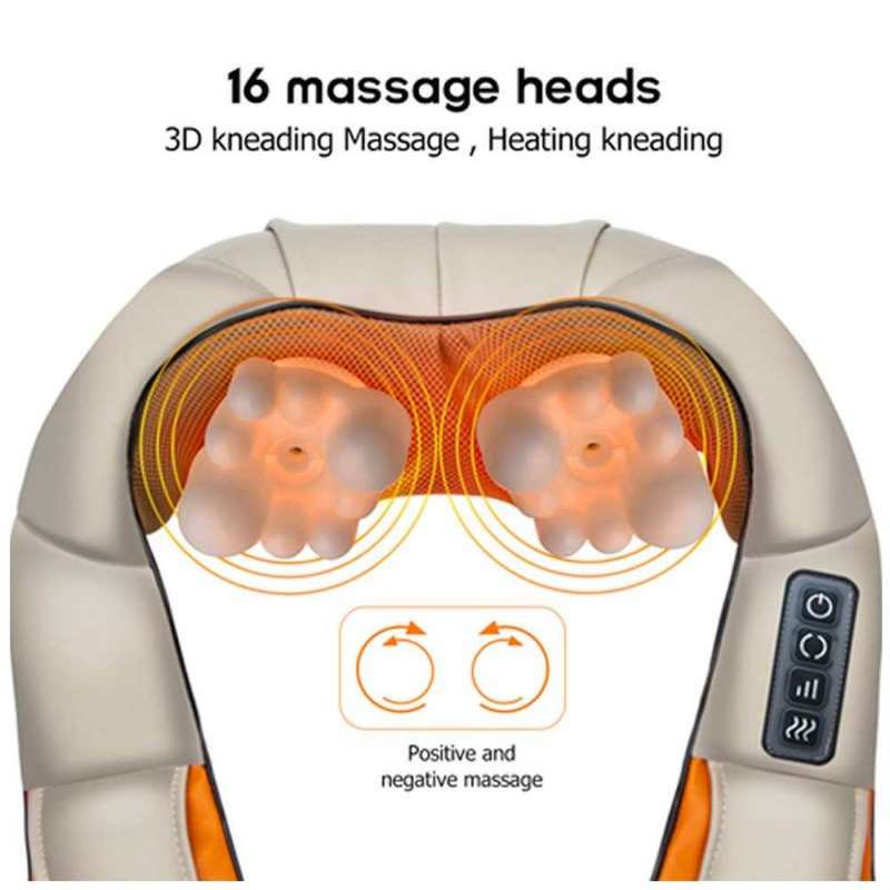 Hurriaj 4D Neck Back Shoulder Massager with Heat Deep Kneading Massage Pillow