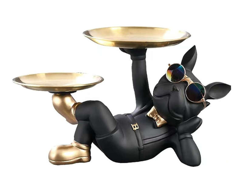 French Bulldog Decor Sculpture, Creative Bulldog Statue with Sunglasses