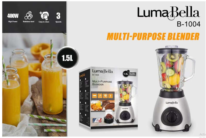 Luma Bella Glass 1.5 L Multiple Speeds Jug Blender