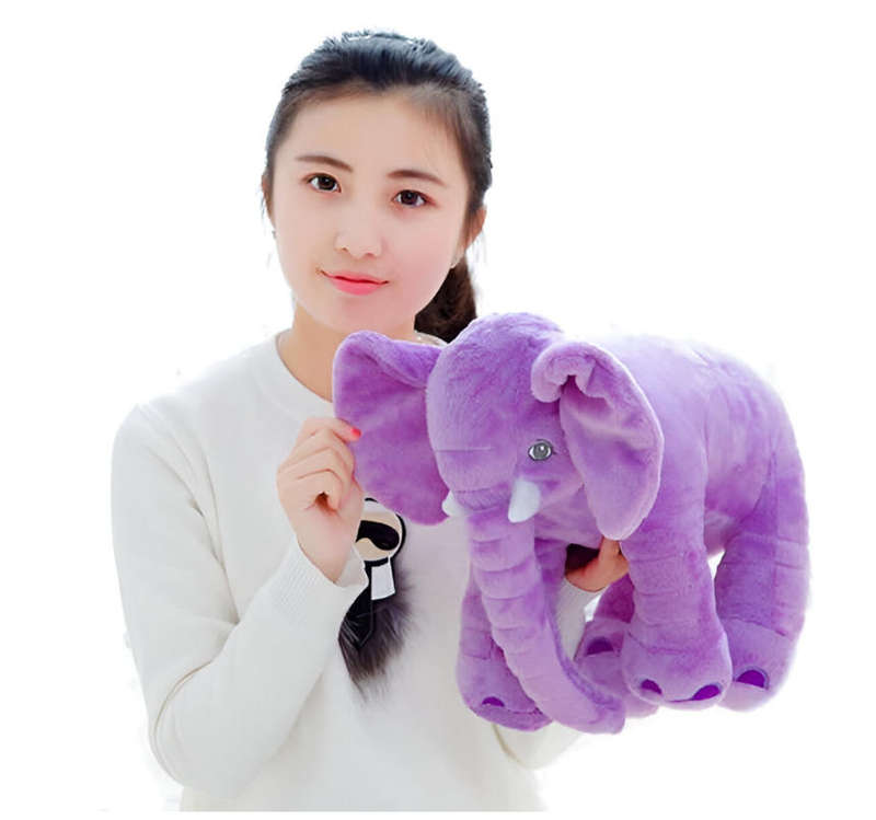 hurriaj Little Elephant Baby Pillow - Soft Plush Support Cushion - Purple