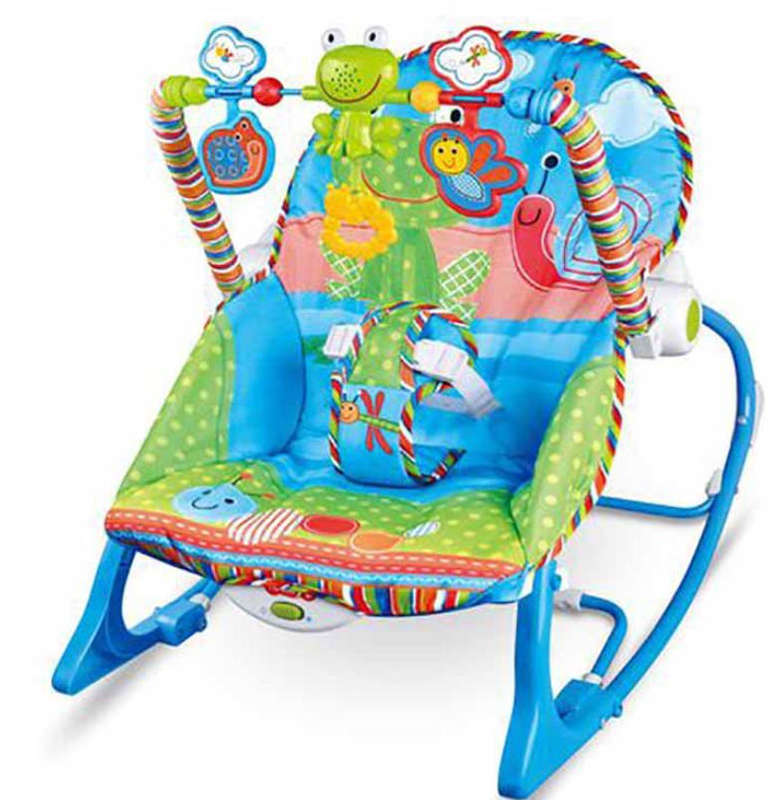 hurriaj Jack Brown Infant-to-Toddler Baby Bouncing Musical Rocker Chair