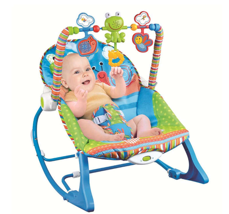 hurriaj Jack Brown Infant-to-Toddler Baby Bouncing Musical Rocker Chair