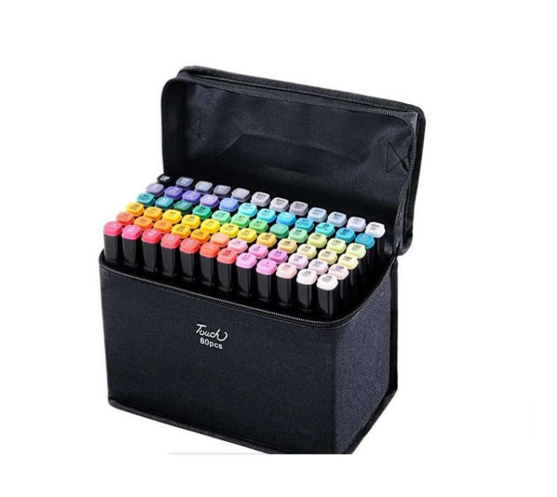 Hurriaj 80 Pcs Touch-5 Alcohol Graphic Pen Sketch Graphic bag Art Twin Marker Pen