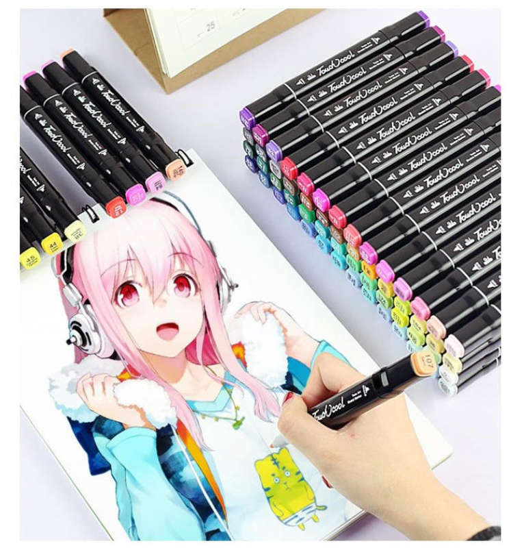 Hurriaj 80 Pcs Touch-5 Alcohol Graphic Pen Sketch Graphic bag Art Twin Marker Pen