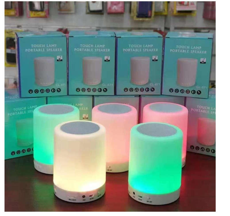 hurriaj Bluetooth Speaker LED Touch Light Wireless HiFi Speaker Light