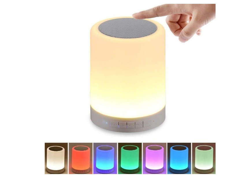hurriaj Bluetooth Speaker LED Touch Light Wireless HiFi Speaker Light