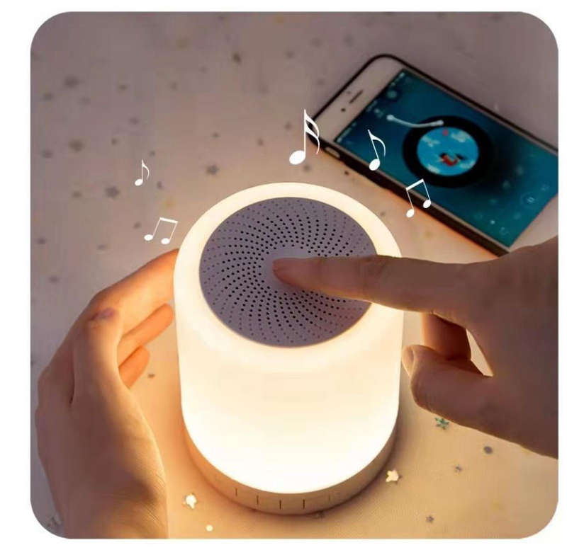 hurriaj Bluetooth Speaker LED Touch Light Wireless HiFi Speaker Light