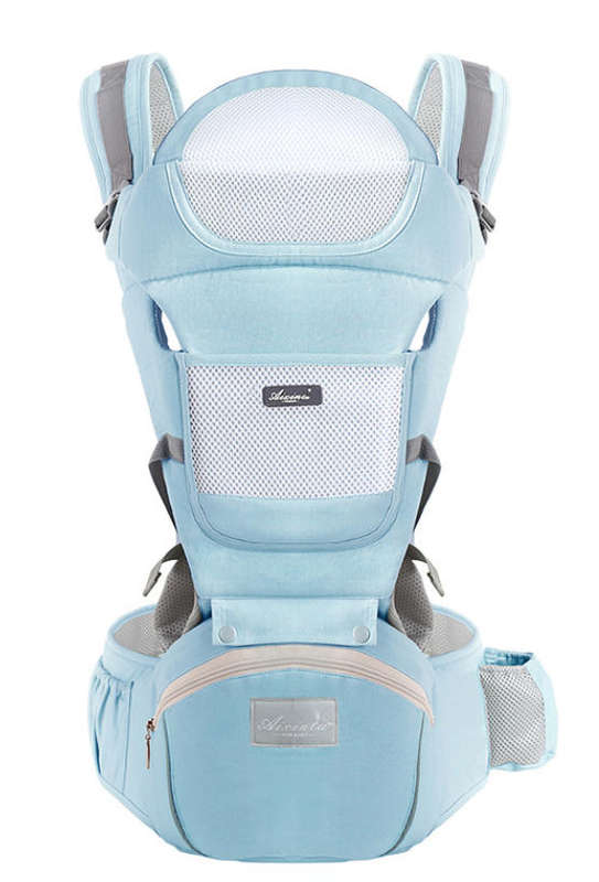HURRIAJ Baby Carrier Ergonomic Infant Carrier with Hip Seat - Blue