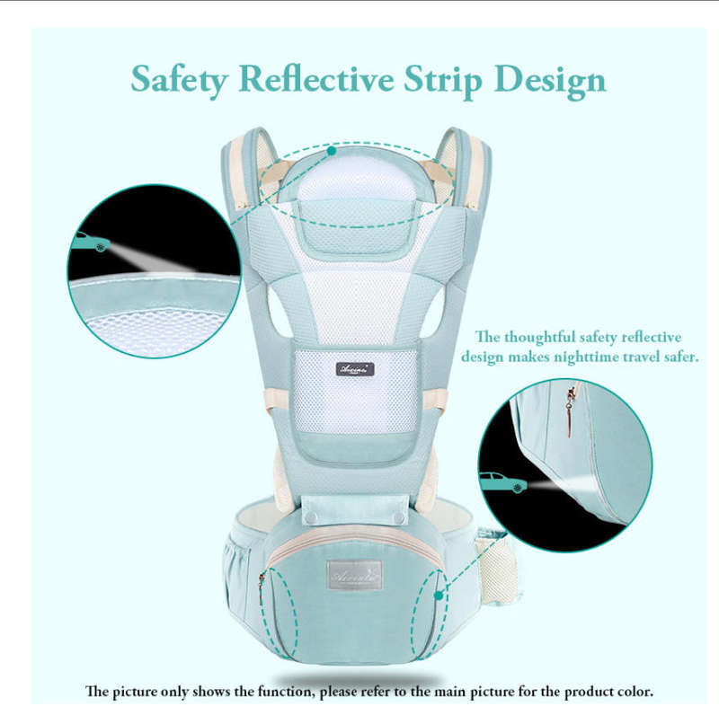 HURRIAJ Baby Carrier Ergonomic Infant Carrier with Hip Seat - Blue