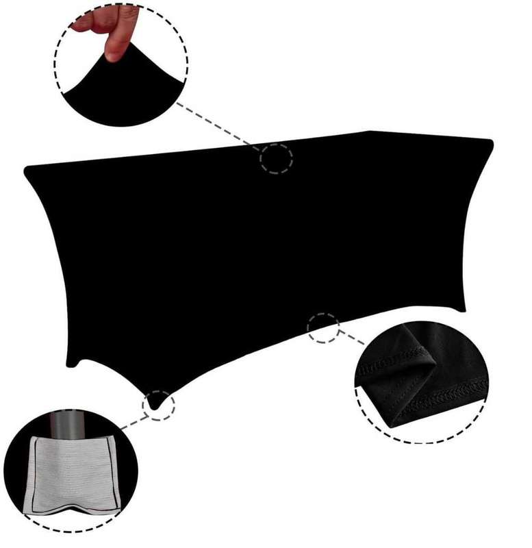 Stretch Trestle Tablecloth - Black