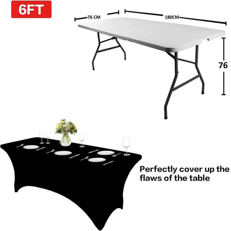 Stretch Trestle Tablecloth - Black