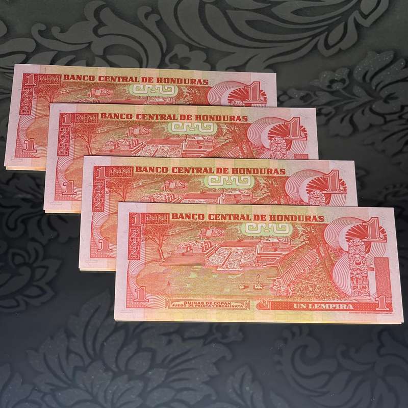 4 x 1 Lempira Banknotes  Banco Central de Honduras | UNC | Sequential Serial Numbers