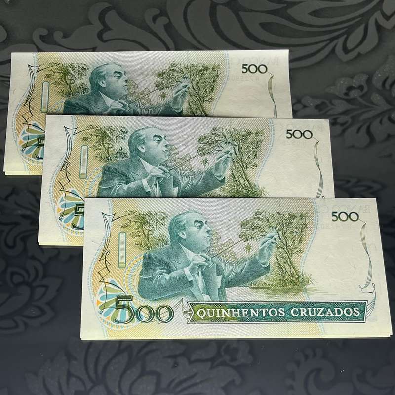 3 x 500 Cruzeiros Banknotes  Banco Central do Brasil | Vintage South American Currency